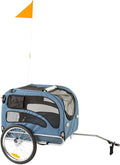 Blue 2-in-1 Pull-Behind Dog Bike Carrier Bicycle Pet Trailer