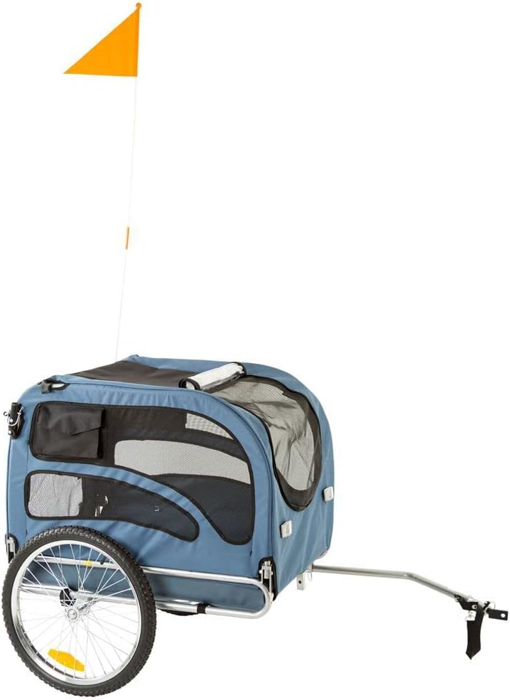Blue 2-in-1 Pull-Behind Dog Bike Carrier Bicycle Pet Trailer