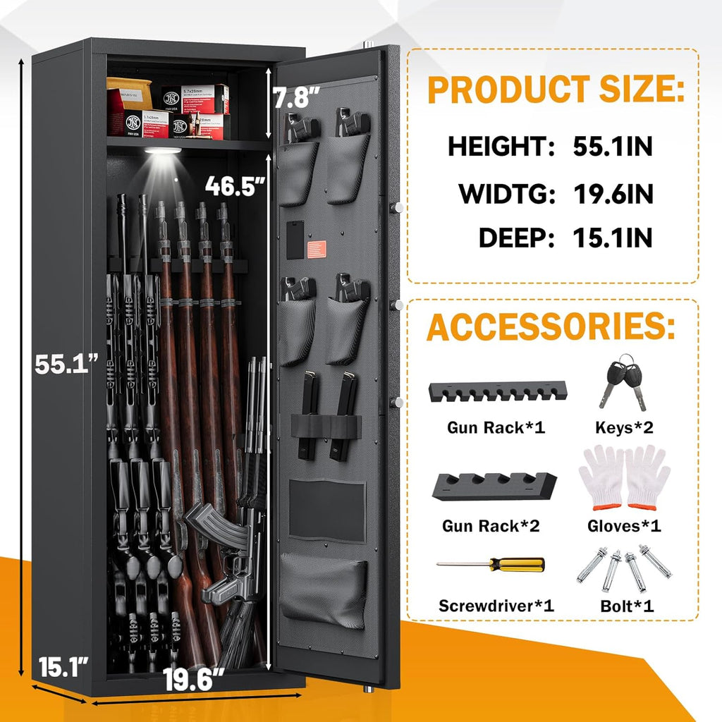 Gun Safe for Rifles and Pistols with Digital Keypad G5537