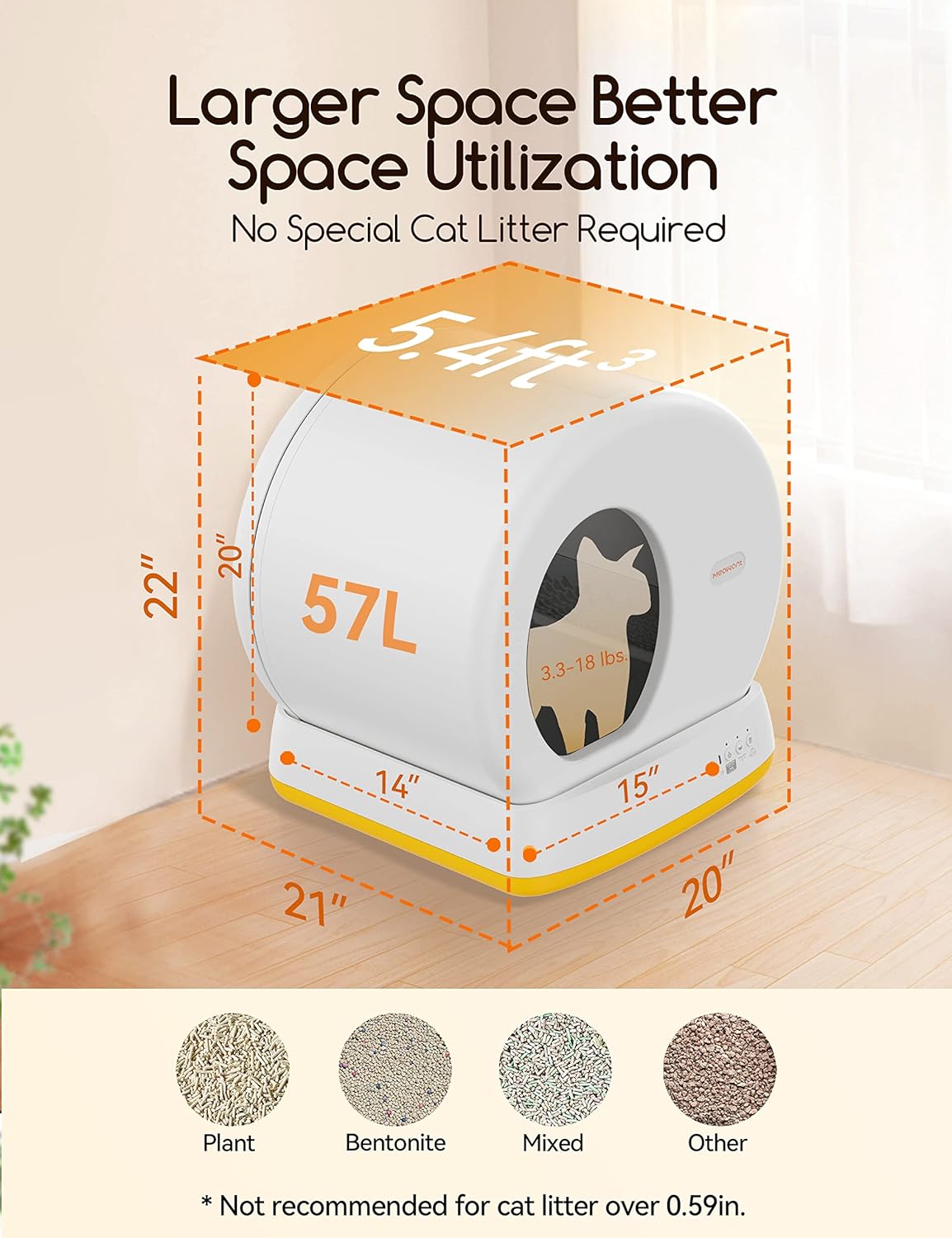 Self-Cleaning Cat Litter Box, Extra Large with Odor Control and App Control Q918164