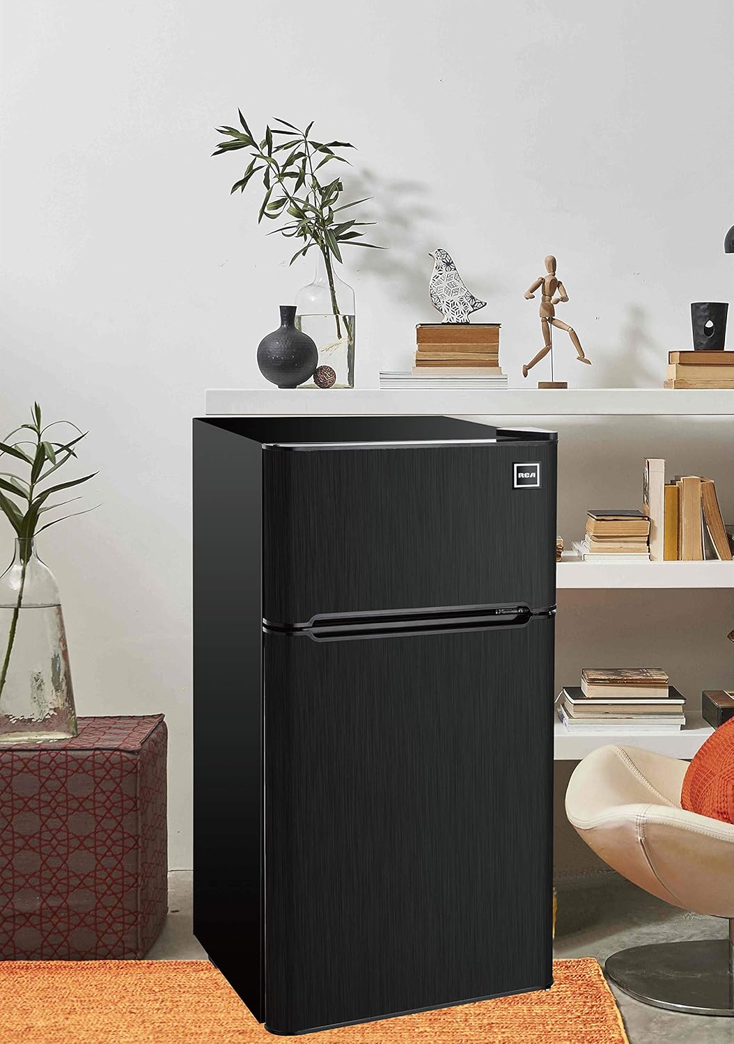 2 Door Refrigerator/Freezer, 4.6 cu ft, Black Stainless Steel E872