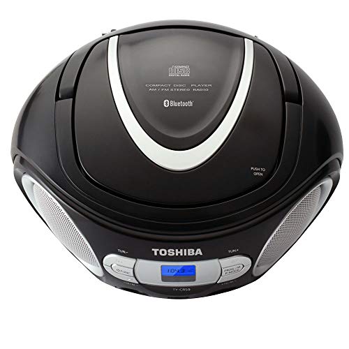 Portable CD Bluetooth Boombox with AM/FM Stereo and Aux Input H625205