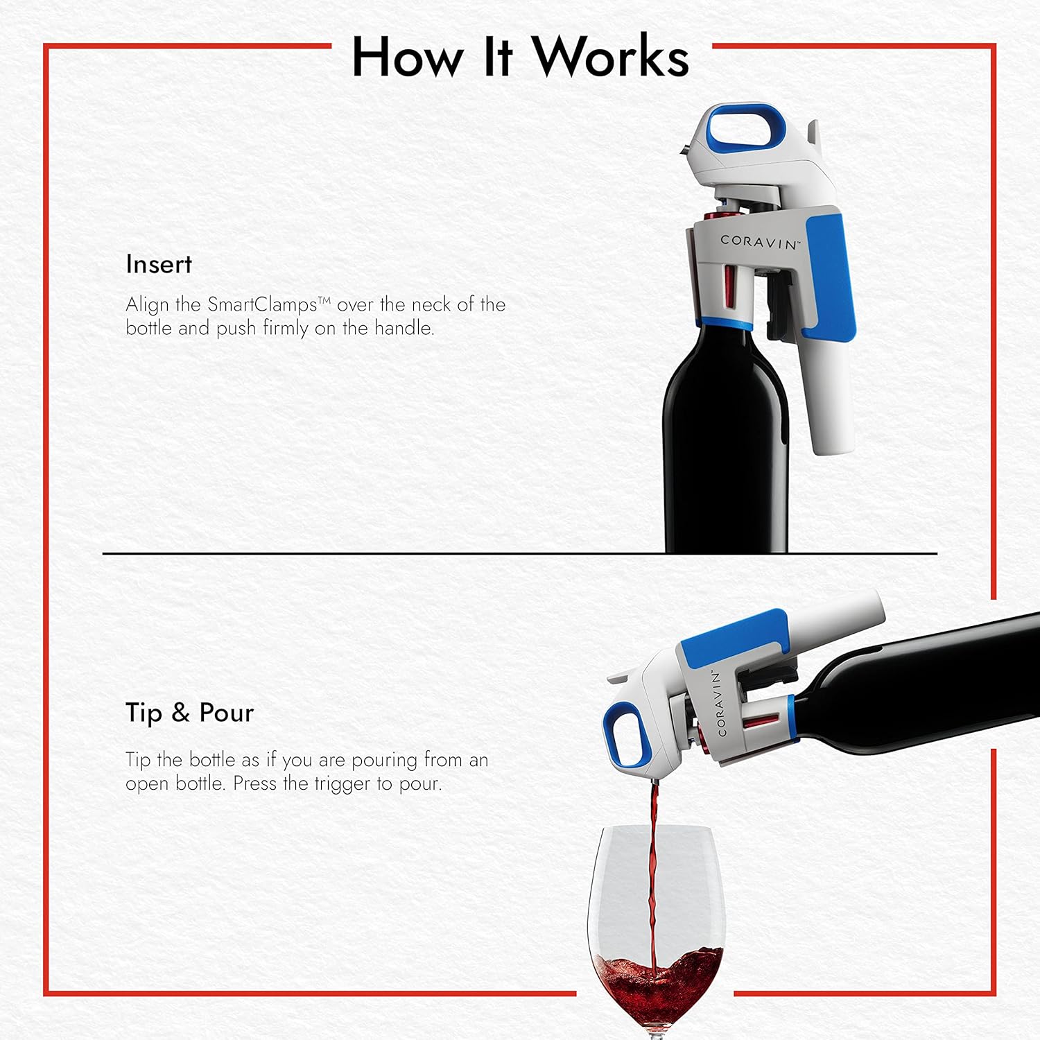 Wine Bottle Opener and Preservation System with 2 Argon Capsules E8962
