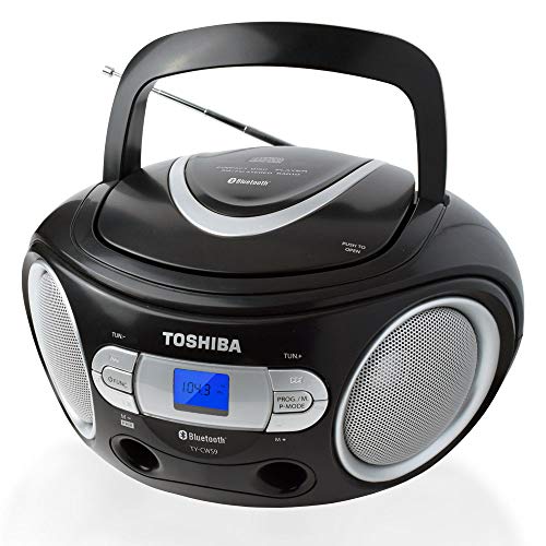 Portable CD Bluetooth Boombox with AM/FM Stereo and Aux Input H625205