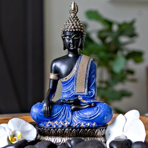 Buddha Statues for Home. 12.5" Buddha Statue (The Moment of Enlightenment). Collectibles and Figurines, Meditation Decor, Spiritual Living Room Decor, Yoga Zen Decor, Hindu and East Asian Décor