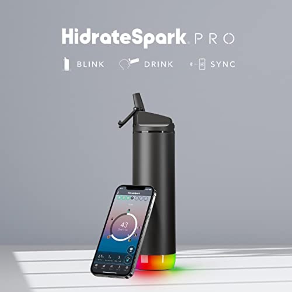 Smart Water Bottle with Bluetooth Tracking, LED Reminder, 21oz C812
