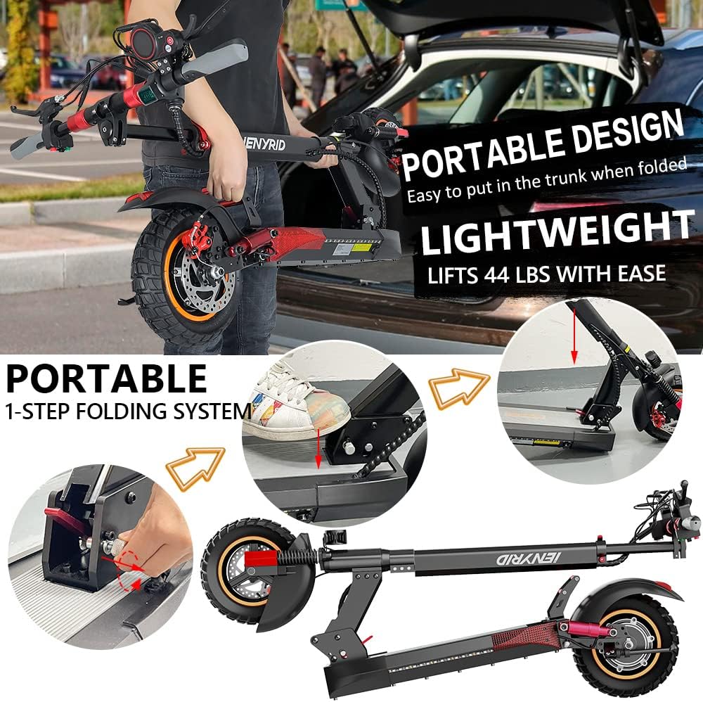 Electric Scooter for Adults with Seat, 10 Inch Air Tire, 600W Motor M678664