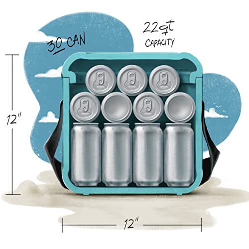 Portable Cooler 30 Can Soft Side Hard Shell Ice Chest E6245