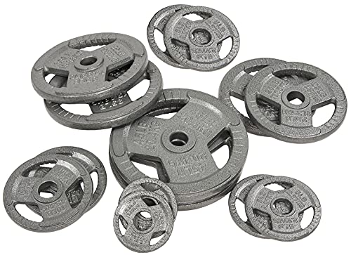 300-Pound Olympic Weight Set with 7FT Barbell and Cast Iron Plates E780948