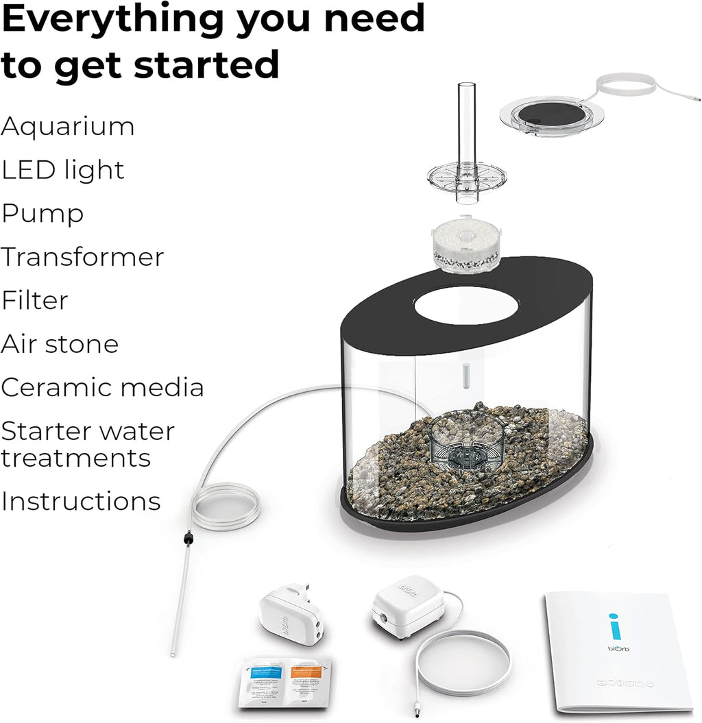 Acrylic 4-Gallon Aquarium with White LED Lights, Black Trim W64526