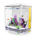 FREESEA 1.2 Gallon Betta Aquarium Starter Kits Square Fish Tank with LED Light and Filter Pump