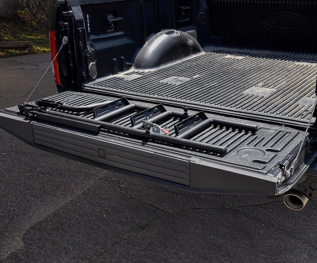 Foldable Pickup Truck Tailgate Ladder with Grab Handle, Heavy Duty Folding Step Ladder X190
