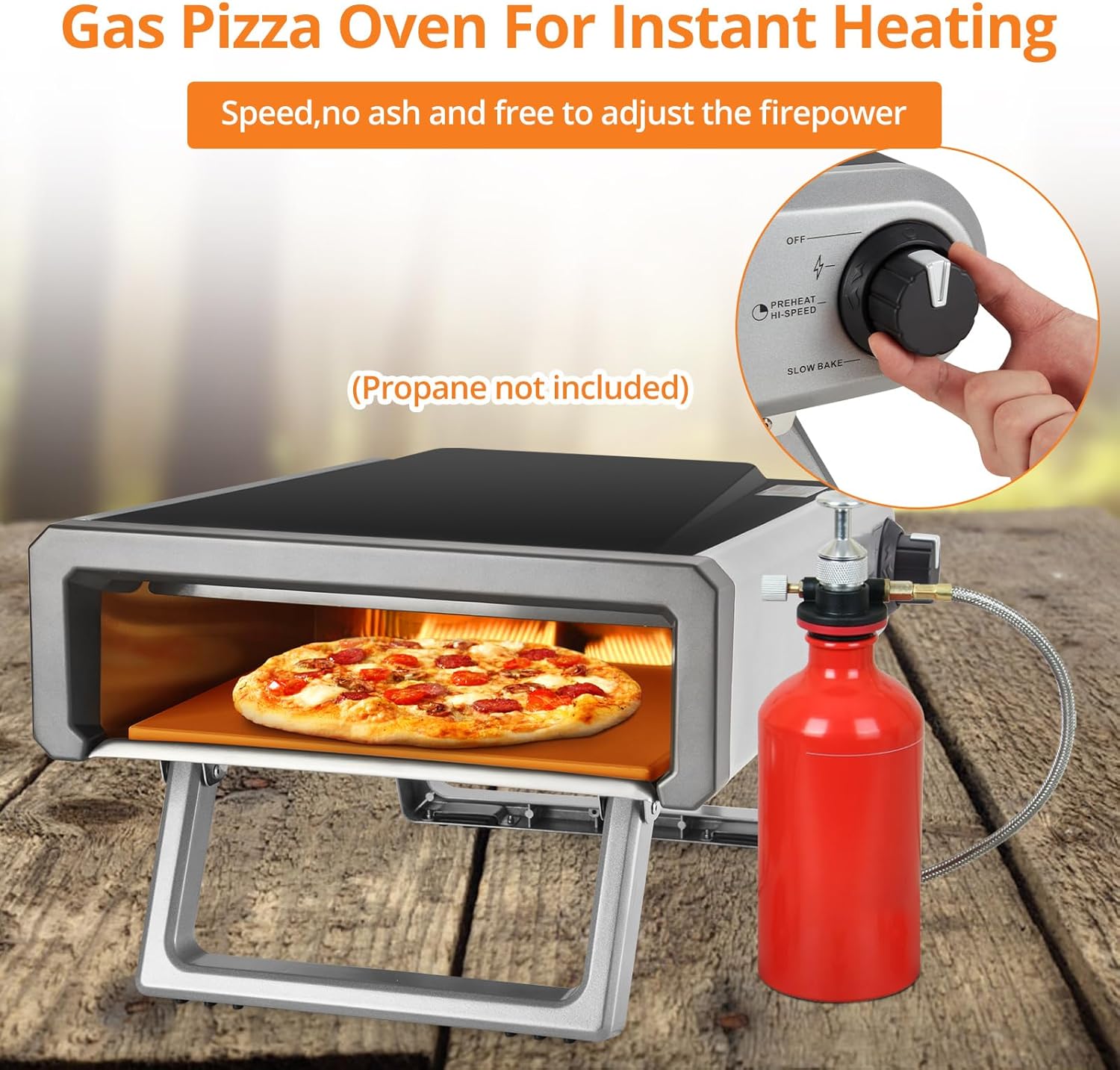 Outdoor Gas Pizza Oven, 12 Inch Stainless Steel Portable U248