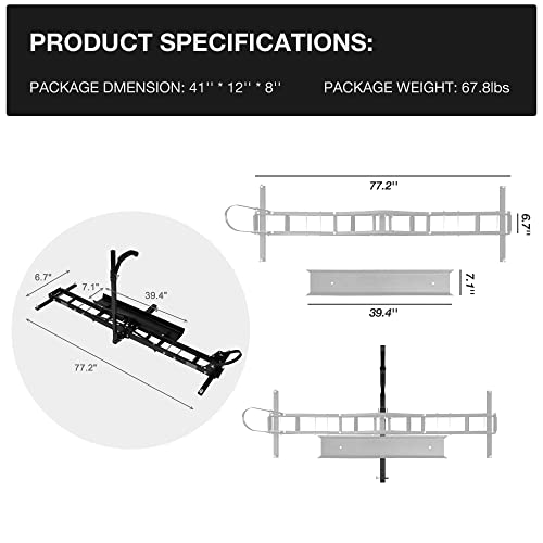 Motorcycle Hitch Carrier with Loading Ramp M6086