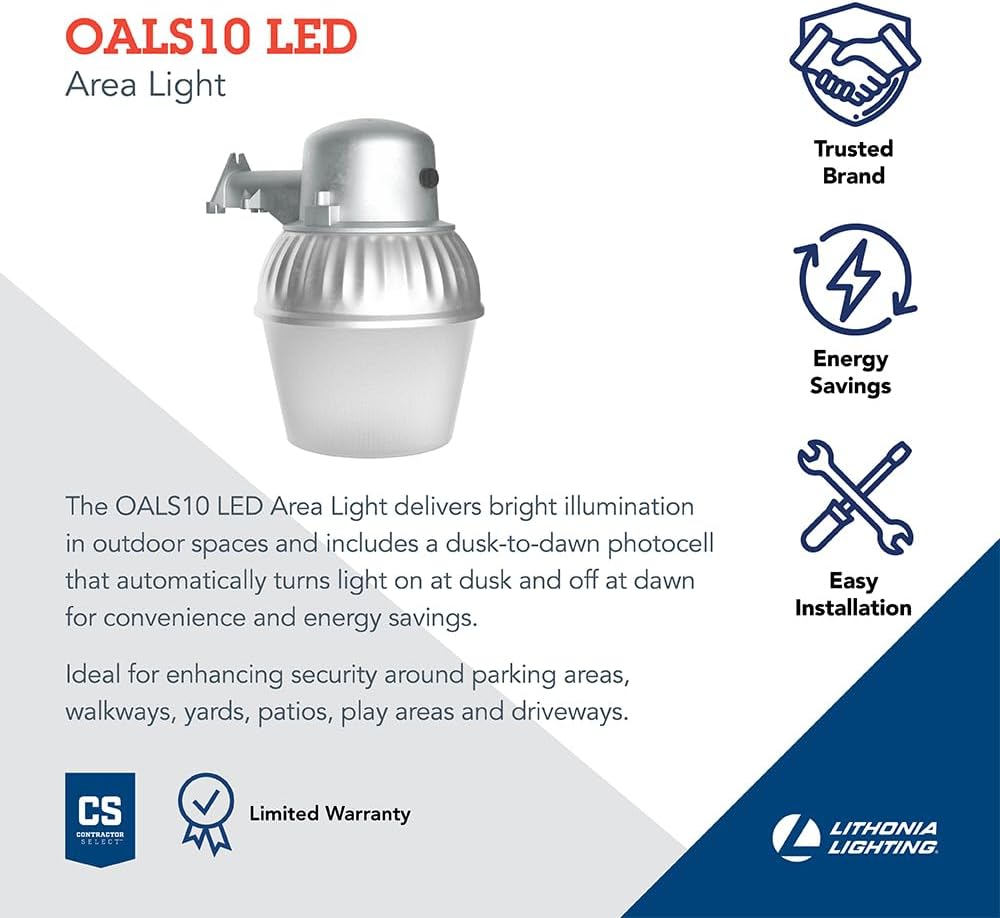 Outdoor LED Area Light with Photocell Dusk-to-Dawn G7037