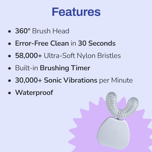 U Shaped Sonic Electric Toothbrush with Nylon Bristles, Rechargeable K4260