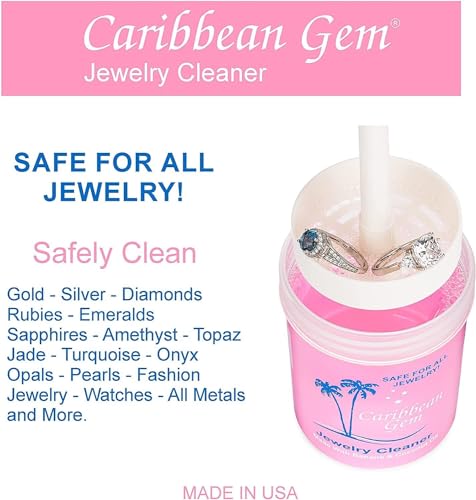 Jewelry Cleaner Kit with 8oz Solution, Basket & Brush Y103