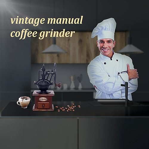 Vintage Wooden Manual Coffee Grinder for French Press T982959