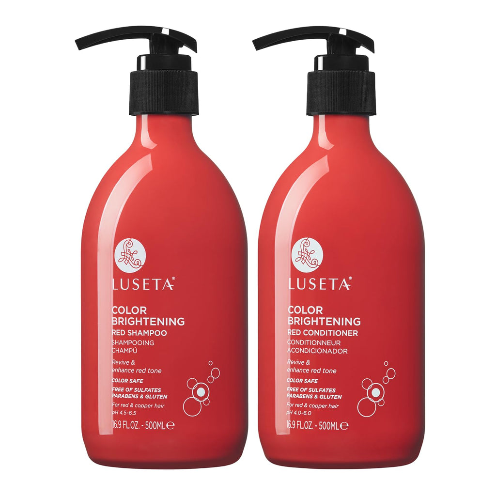 Luseta Red Shampoo and Conditioner Set for Red Hair Color Brightening, Enhancing Red Hair Shampoo for Color Treated, Color Depositing Shampoo for Copper Hair, Sulfate, Paraben free 2 x 16.9oz