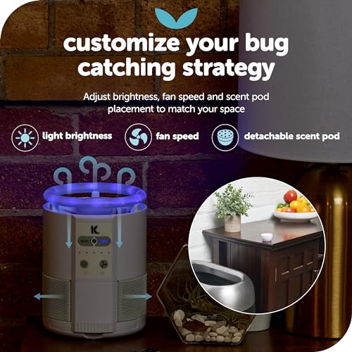 Indoor Insect Trap with UV Light Fan Powered for Fruit Flies, Gnats, Moths E659