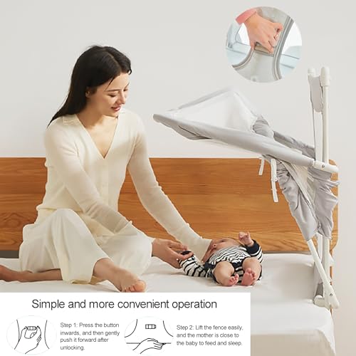 3 in 1 Baby Bassinet Bedside Sleeper with Breathable Mesh Window V8404