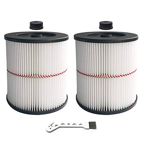 Replacement Cartridge Filter for Craftsman 9-17816 Vacuum for Wet/Dry Vacuum Cleaning (1 Filter & Small Brush)