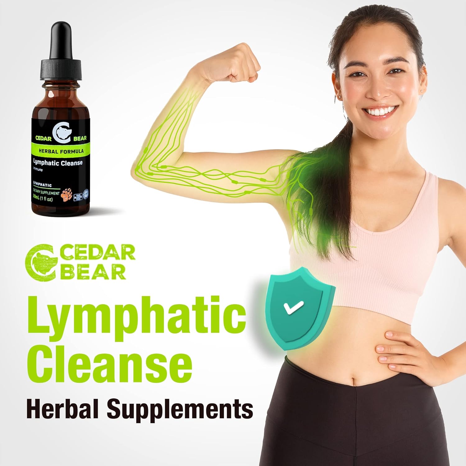 Lymphatic Cleanse Immune Support Drops, Alcohol-Free Liquid Herbal Supplement, 1 fl oz Q76644