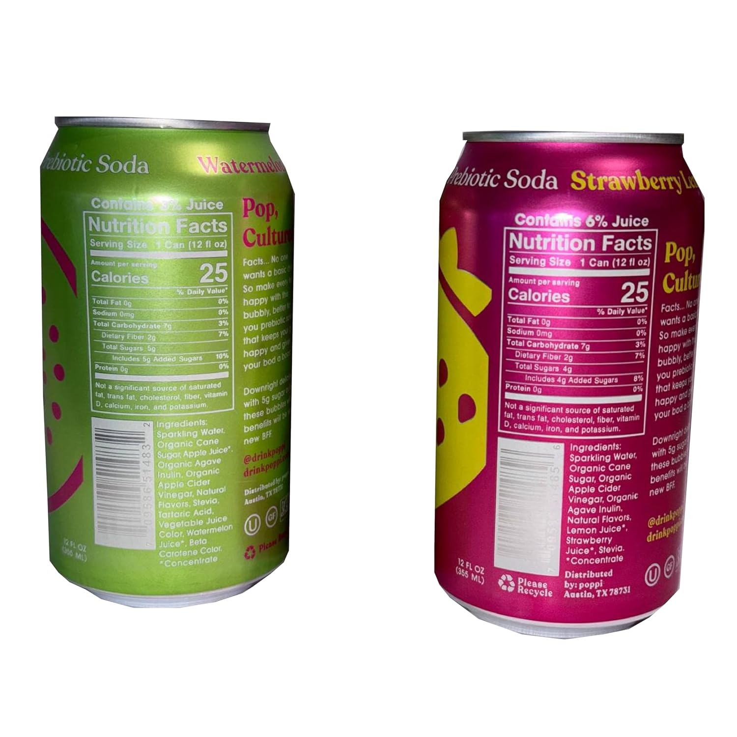 Prebiotic Soda Variety Pack 12 fl oz, 8-Pack, Low Calorie & Low Sugar C86039