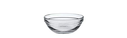 Duralex Gigogne Glass Stackable Mixing Bowls/Prep Bowls Set of 6, Clear. 6⅞ oz. / 4.1"