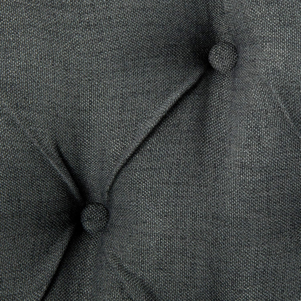 Wingback Tufted Fabric Headboard, Queen / Full, Dark Gray / Black T61067
