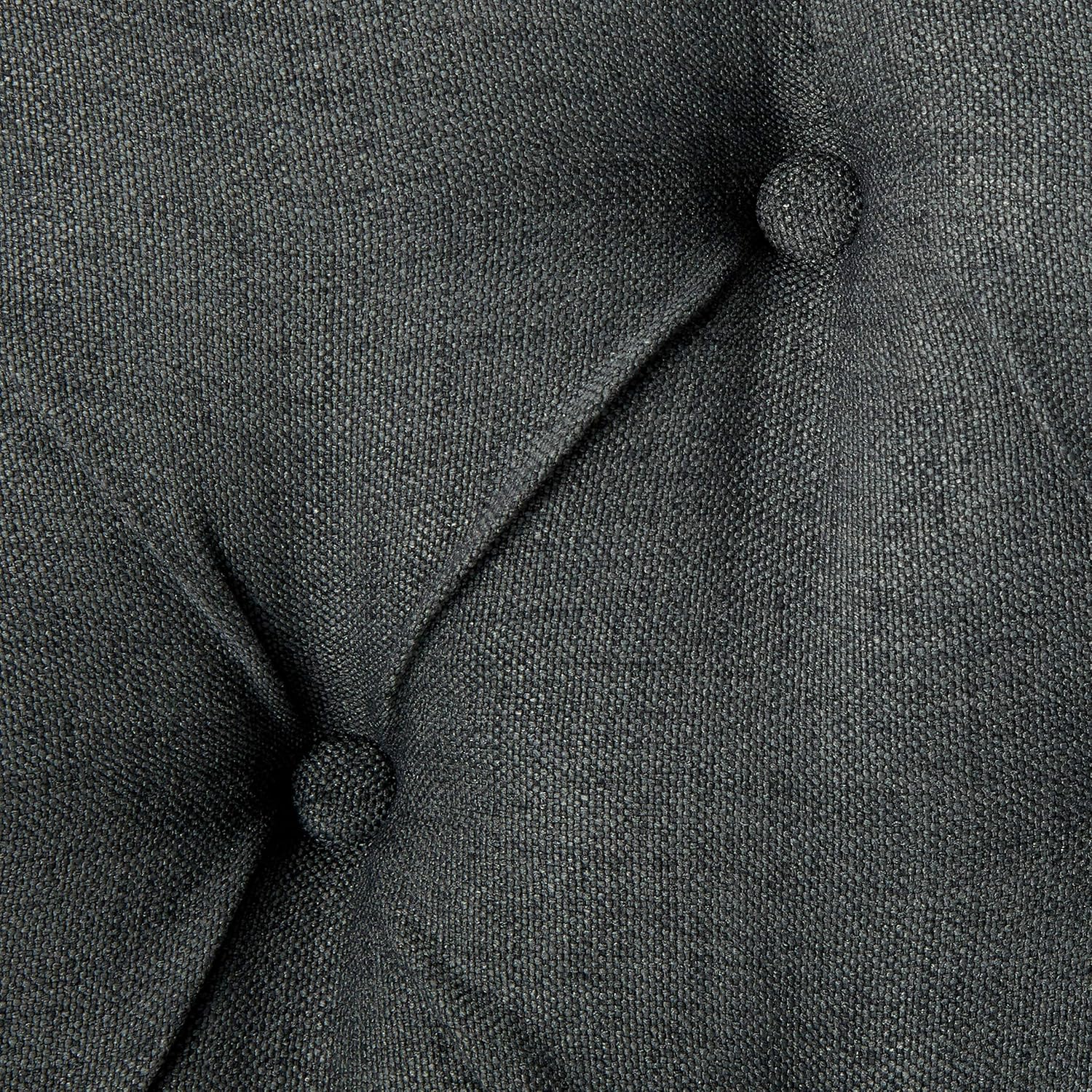 Wingback Tufted Fabric Headboard, Queen / Full, Dark Gray / Black T61067