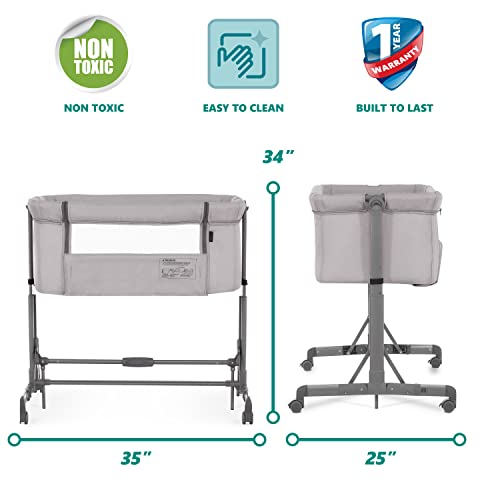 Bassinet and Bedside Sleeper in Dark Blue, Lightweight and Portable R3284