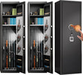 57" Large Gun Safe,Biometric 5-Gun Safe Cabinet,Quick Access Long Gun Pistols,Rifles and Shotguns Gun Cabinet,with 3 Pistol Bags and LED Light Adjustable Gun Rack,Assembled(Black)