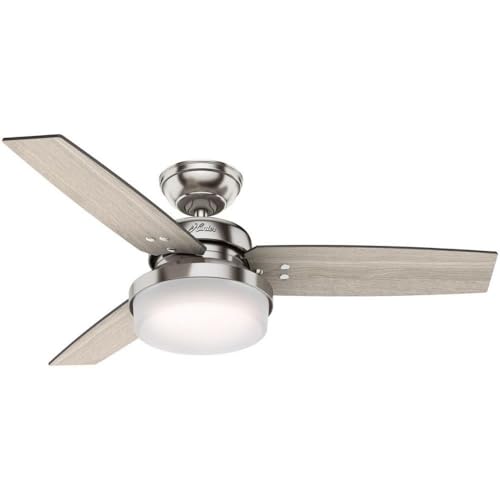 Hunter 50393 Sentinel Indoor Ceiling Fan with LED Light and Remote Control, 44", Brushed Slate Finish