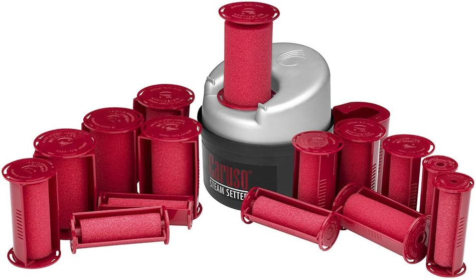 CARUSO 30 Piece Molecular Steam Hairsetter/Hot Rollers | 5 Size Rollers, Conditions as it Curls