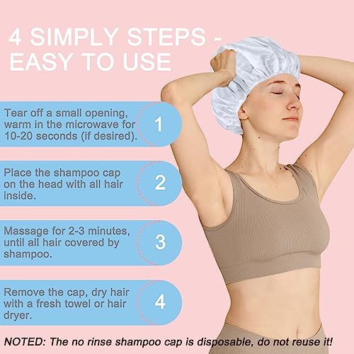 No Rinse Shampoo Caps for Elderly, 6-Pack R824