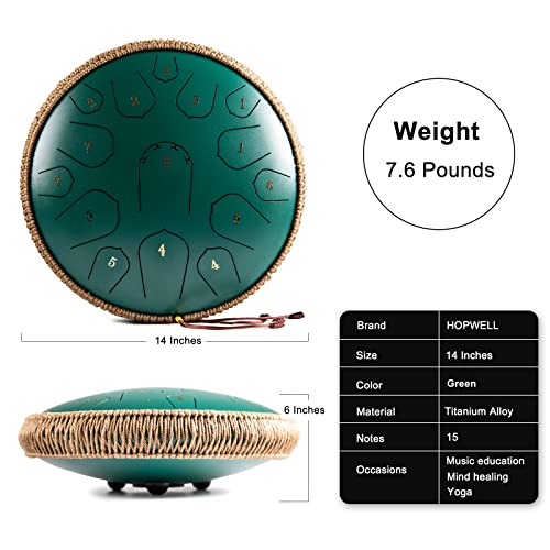 15 Inch Steel Tongue Drum with Music Book, Mallets and Carry Bag R915