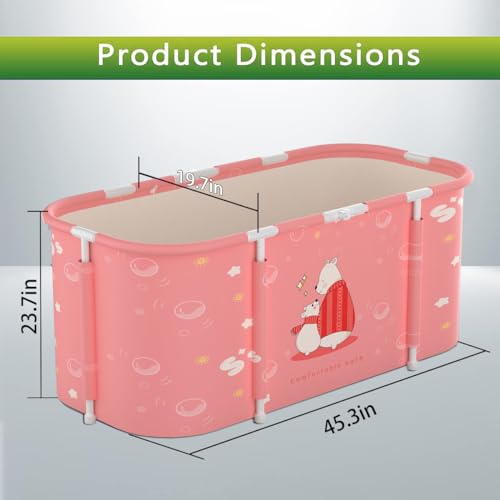 Foldable Portable Bathtub for Adults, 47 Inch Soaking Tub O140