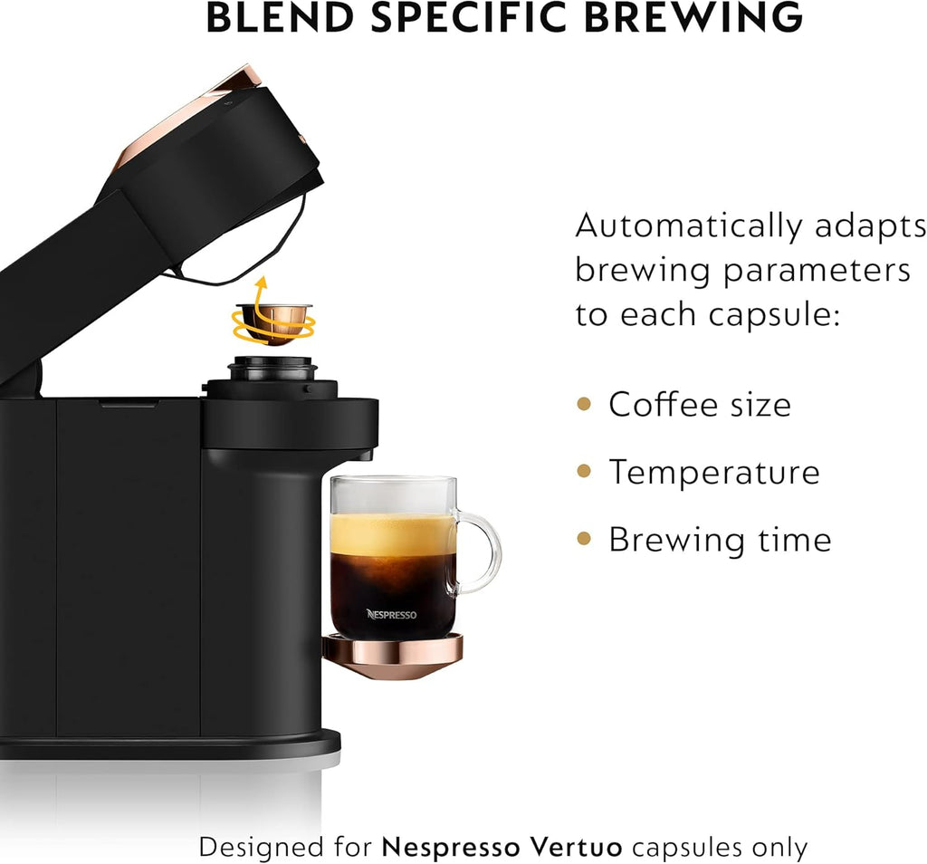 Coffee and Espresso Maker, Black Matte Rose Gold Y61315