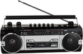Retro Bluetooth Boombox, AM/FM -SW1/SW2 Radio, Convert Cassettes to USB/SD, Radio Cassette Player Recorder, USB/Micro SD Slots, Headphone Jack, Built-in Microphone，Black