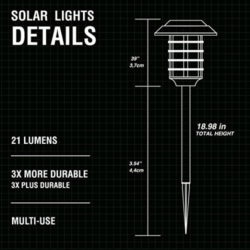 Solar Pathway Lights Color Changing LED Outdoor, IP67 Waterproof, 4 Pack C666950