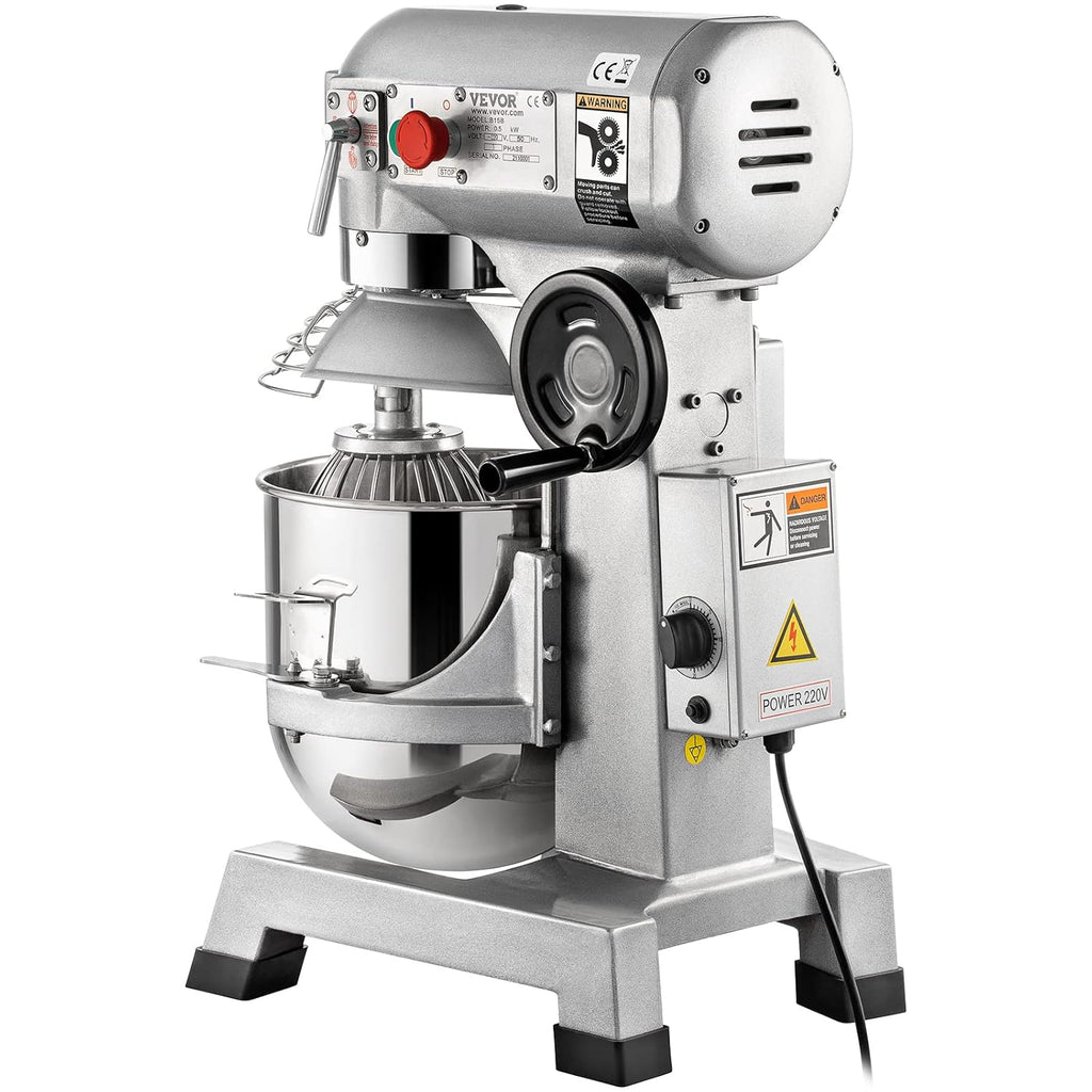 Commercial Food Mixer 10Qt Stainless Steel Bowl, 450W Stand Mixer with 3 Speeds F9570