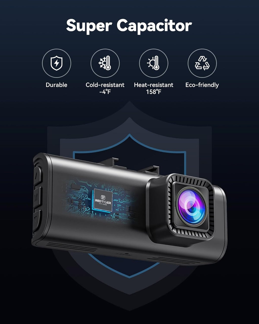 Dash Cam Front Rear, 4K/2.5K Full HD, Built-in Wi-Fi GPS, Night Vision F108