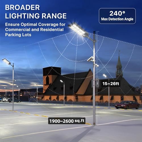 Solar Street Lights Outdoor Waterproof, 6500K LED, Motion Sensor R2774