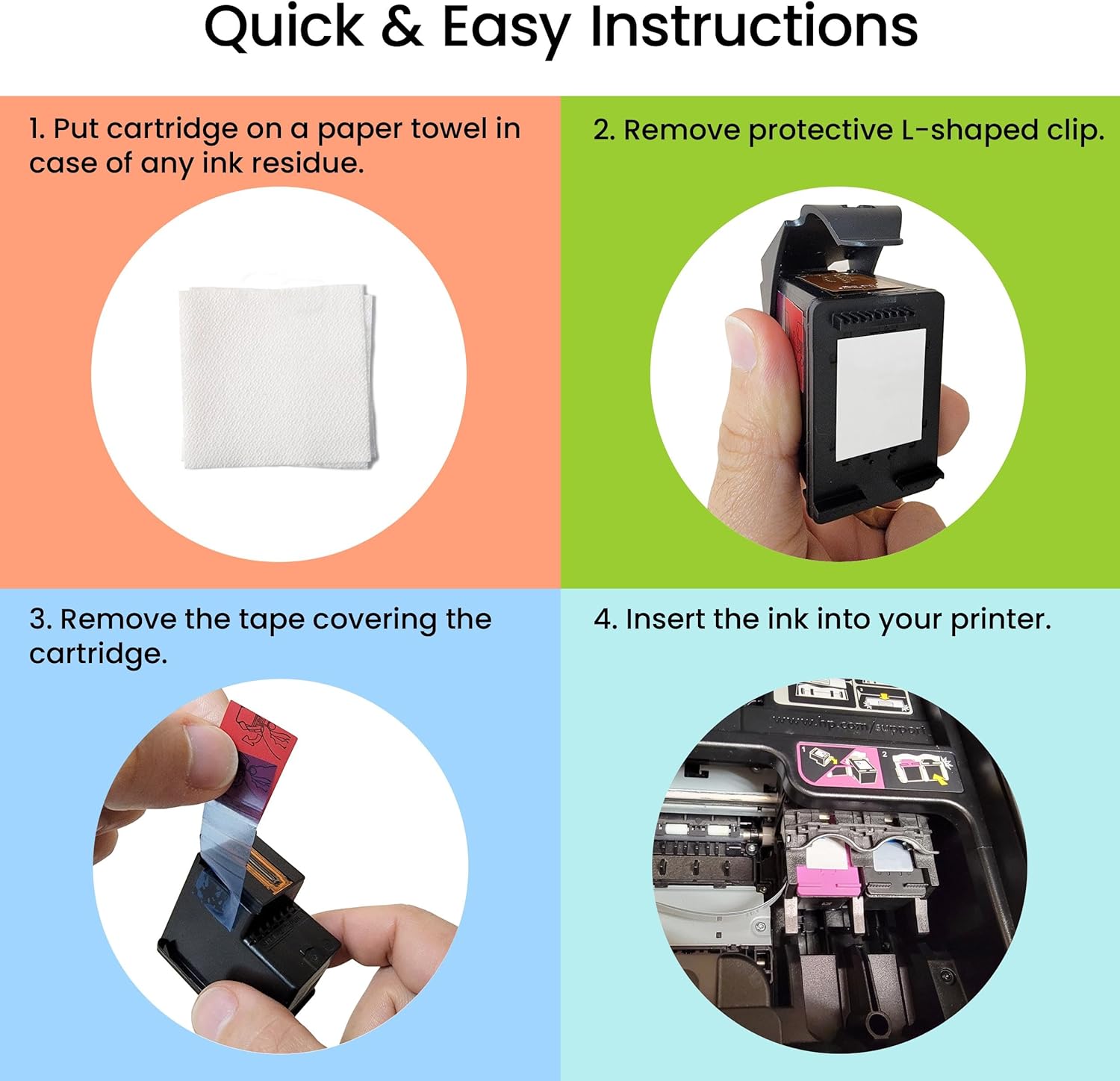 Remanufactured Ink Cartridges 65 65XL Black Combo Pack 2pk Y505