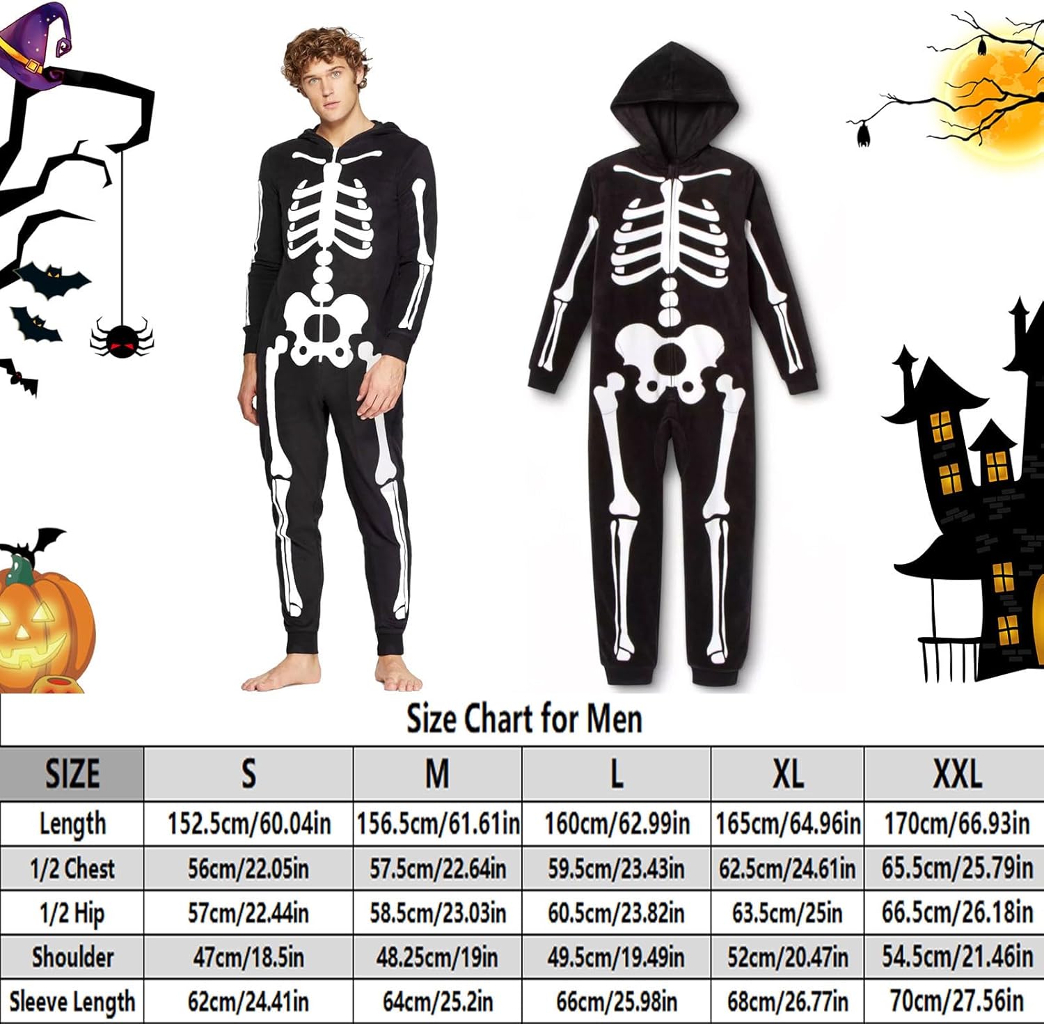 Glow in Dark Skeleton Halloween Jumpsuit Onesie Q4979