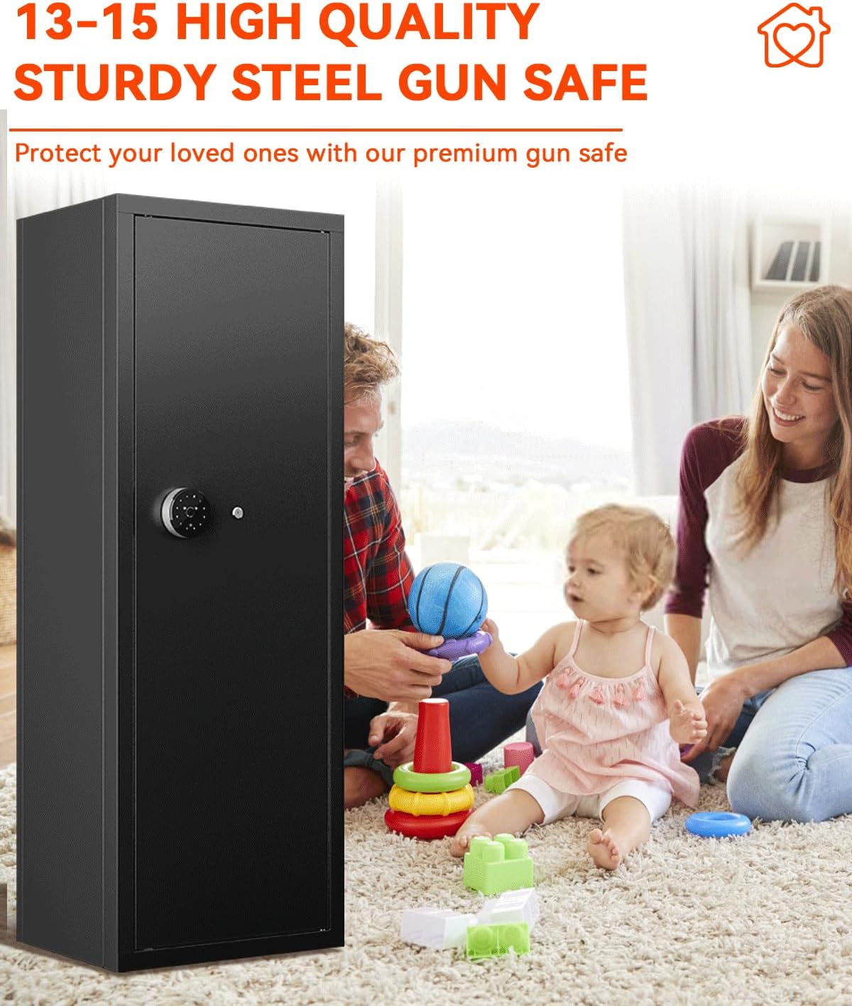 Large Gun Safe for Rifles and Pistols with Fingerprint Lock P557369