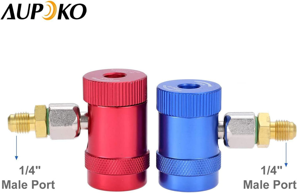 R1234YF Quick Couplers Kit with R12 R22 to R134A Adapters and Valve Core Remover A28245