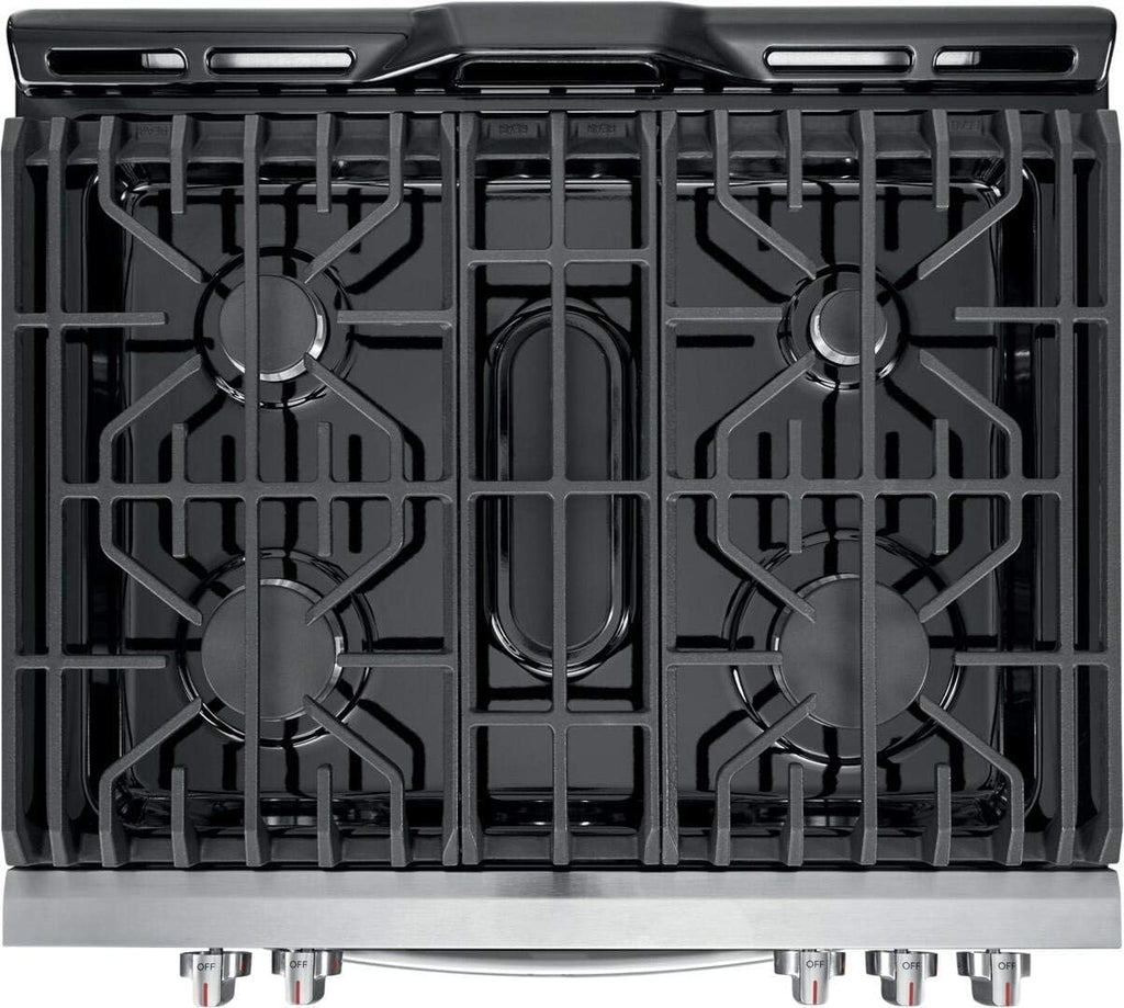 30" Gas Range with 5 Sealed Burners, Griddle, Convection Oven, Self Cleaning, Air Fry R75851