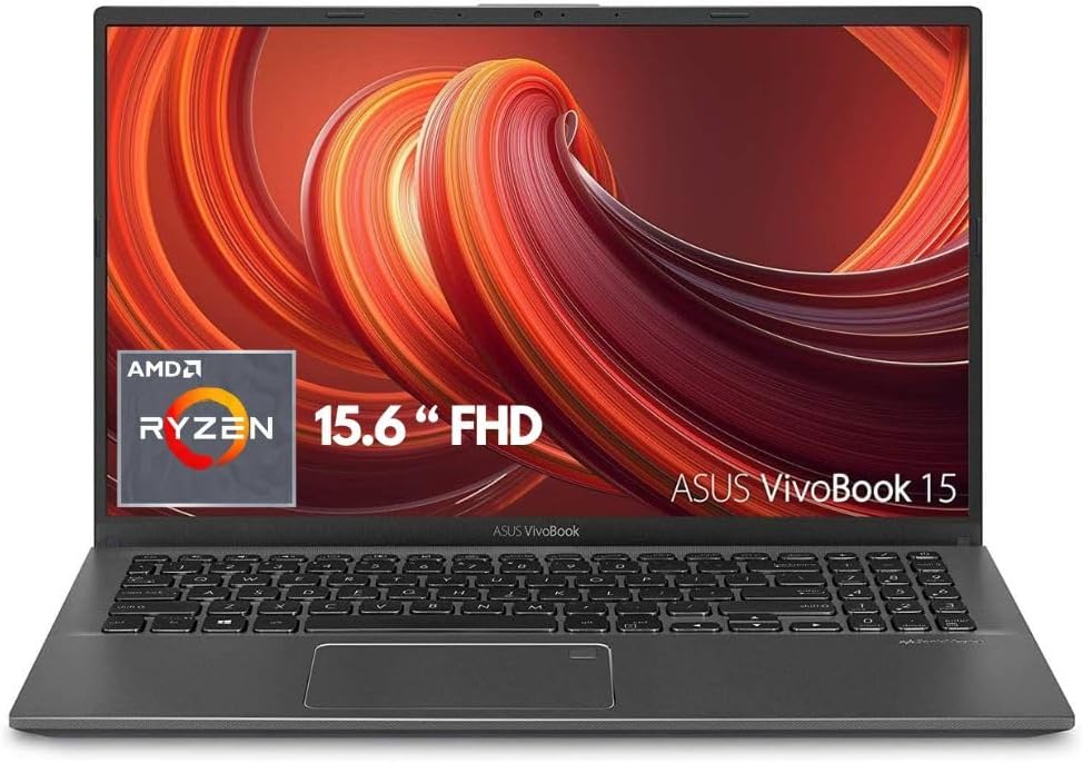 ASUS VivoBook 15 15.6 Inch Portable Laptop Computer, FHD AMD Ryzen 3 3200U, 8GB DDR4 RAM, 256GB SSD, AMD Radeon Vega 3, Windows 10 Home, Laptops for Student, WiFi, Bluetooth, Backlit, Grey (Renewed)